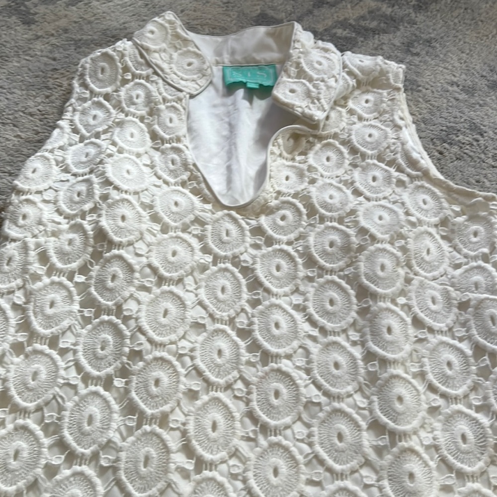 Saul to Sable off white eyelet dress.